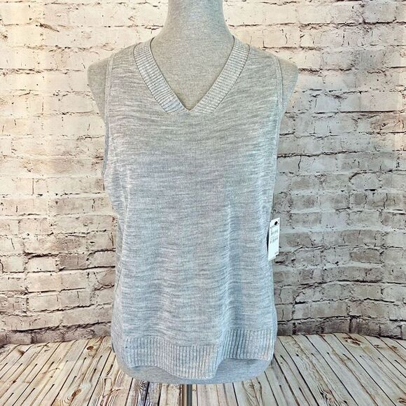 BP Nordstorm Womens Gray Sleeveless Acrylic Oversized Sweater Vest Size XXS - Picture 2 of 8